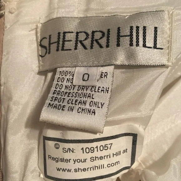 Sherri Hill dress, altered to 00, cream and mauve - Picture 4 of 4